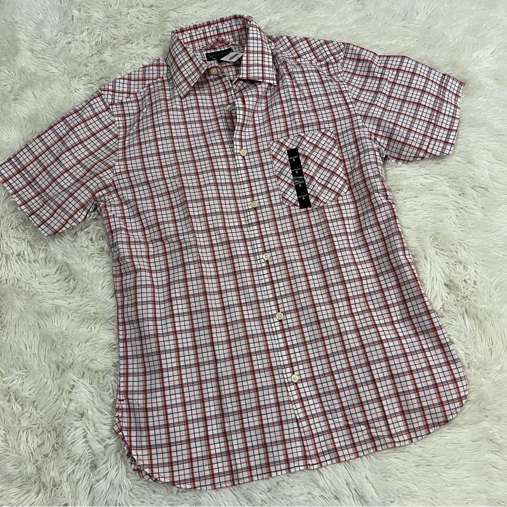 Banana Republic Men's short sleeve plaid button up shirt NWT